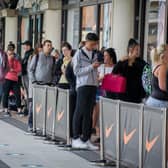 Queues form outside Nike store, Gunwharf Quays. Picture: Habibur Rahman