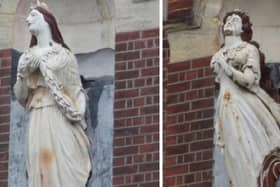 The HMS Martin figurehead at HMS Nelson Wardroom, left, and the HMS Seaflower figurehead Picture: Portsmouth City Council