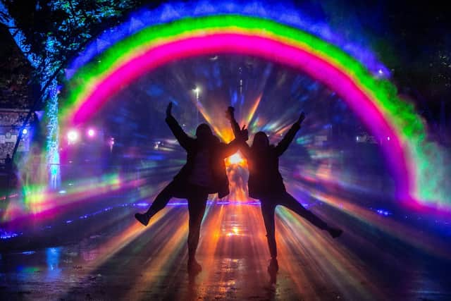 The 'rainbow in the dark' in Victoria Park as part of the first ever We Shine Portsmouth, 2021. Picture by Elliot McRae
