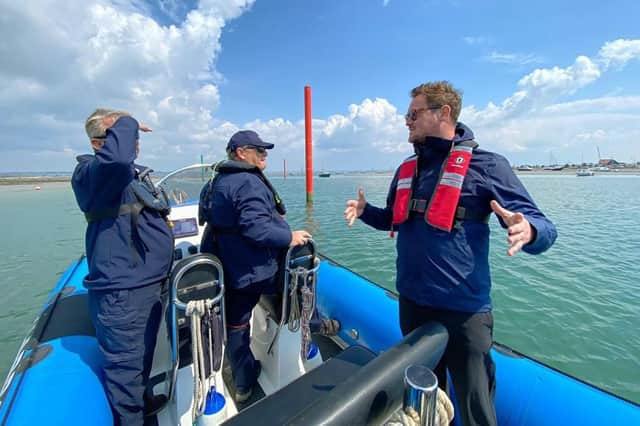 Stephen Morgan pictured during his Langstone Harbour visit.