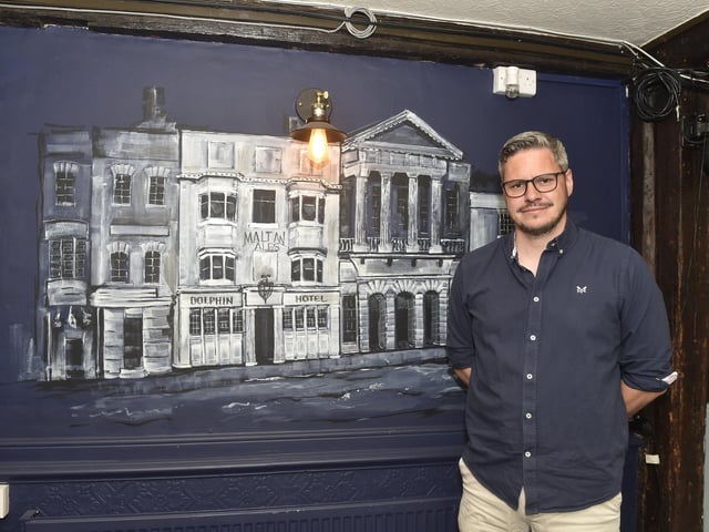 The Dolphin in Old Portsmouth, is currently undergoing a freshen up for customers and dogs. Pictured is: Owner Chris Vaux. Picture: Sarah Standing (020525-2570)