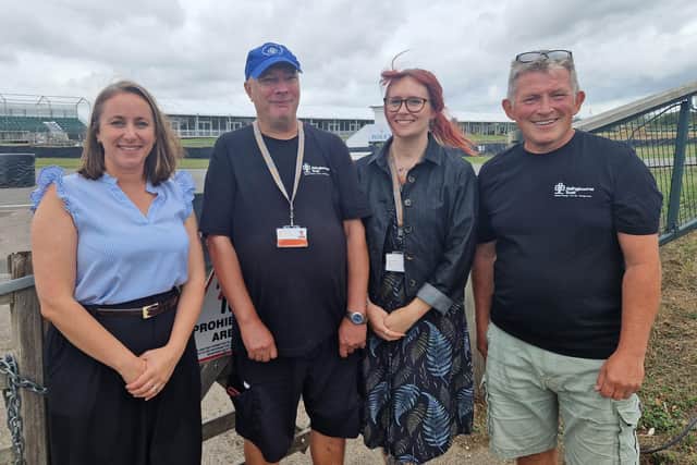 Goodwood Revival general manager Sarah Bullen meets representatives of the Aldingbourne Trust