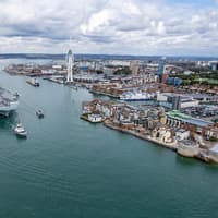 Why was all Royal Navy and shipping traffic halted in Portsmouth harbour after 