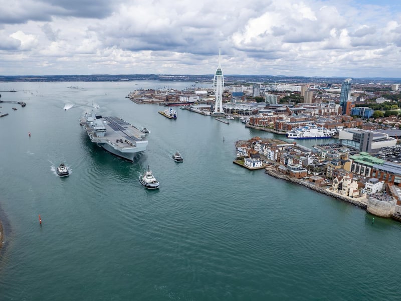 HMS Prince of Wales leaving Portsmouth Harbour on Wednesday afternoon.Pictured - HMS Prince of WalesPhotos by Alex Shute