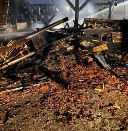 The barn fire near Basingstoke. Pic Hants fire service