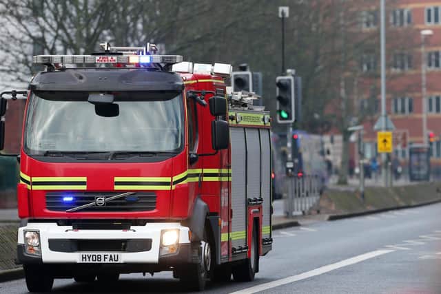 Firefighters of the Fire Brigades Union have postponed strikes after receiving a new pay offer. Pictured: Hampshire and Isle of Wight Fire and Rescue Service fire engine in Winston Churchill Avenue, Portsmouth. Picture: Chris Moorhouse (240119-9).