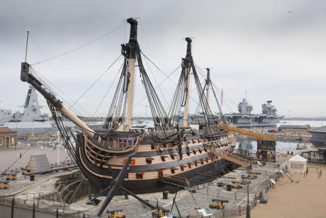 The multi-million pound conservation project will involve replacing rotten planks from HMS Victory. Picture: Chris Stephens/NMRN/PA