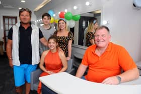 From left, Julie's husband Patrick Erridge and their children Naish, Phoebe, Yasmin and Julie's brother Eden Furlong
Picture: Sarah Standing (030720-1115)