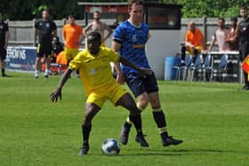 Louie Hounvio (yellow) scored 16 times for Harvest last season. Picture by Ian Grainger.