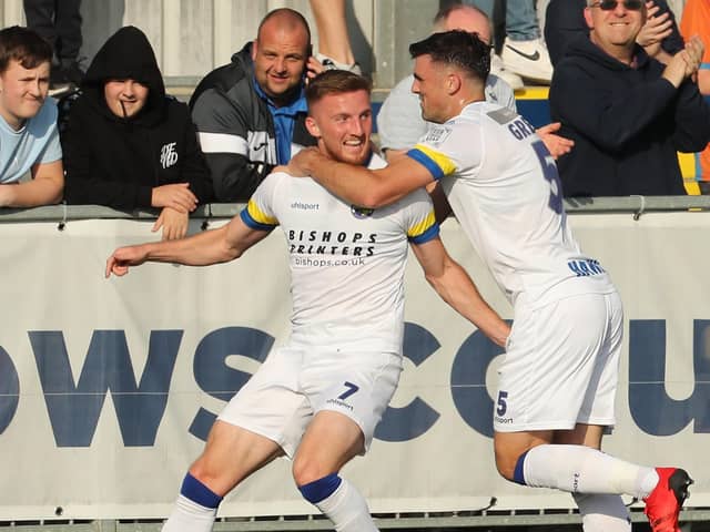 Jake McCarthy celebrates a goal earlier in the season. Picture: Dave Haines