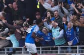 Reeco Hackett celebrates his goal against Plymouth. Picture: Barry Zee