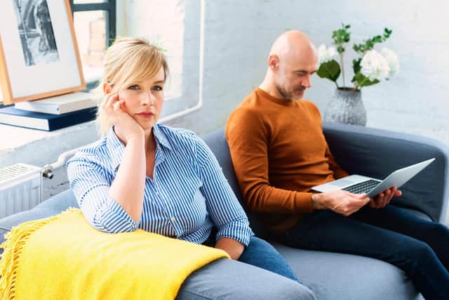Fiona Caine helps a woman who is unhappy with her husband. Picture: Alamy/PA.
