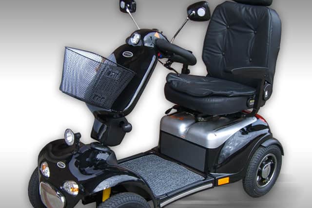 A mobility scooter