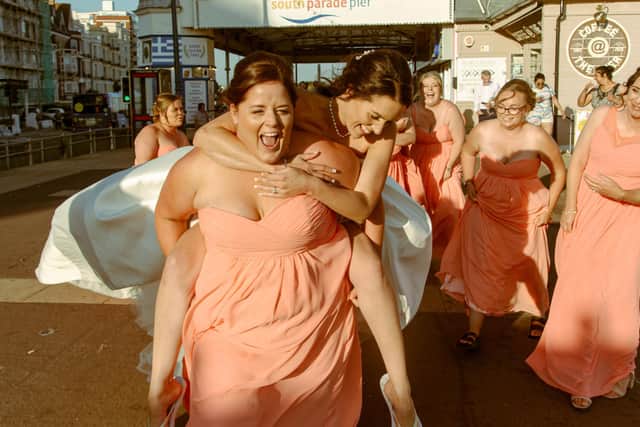 Fun for the bridesmaids by South Parade Pier