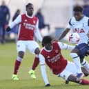 Ryan Alebiosu battles with Spurs' Nile John in a PL2 match (Photo by Paul Harding/Getty Images)