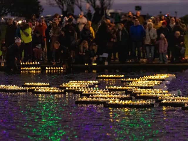Beautiful scenes at Canoe Lake as families came together to remember loved ones Photos by Alex Shute