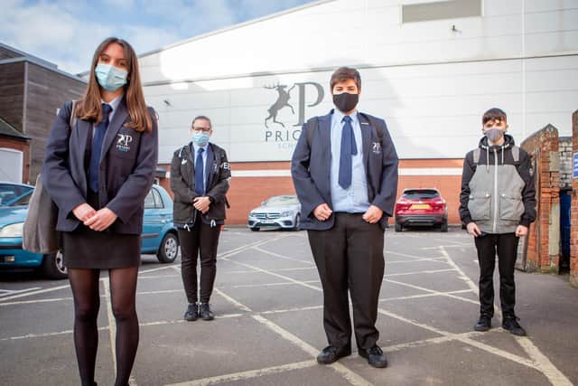 Year 11 pupils Ava Errington-Noden 15, Emma Dillon 16, Dylan Evans 16 and George Martin 16
Picture: Habibur Rahman