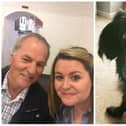 Sarah Breeze with her dad Michael and the family dog, Shadow