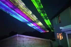 Laser Steve from Fareham has created a weekly light show in tribute to the NHS

Pictured: Screenshots of Laser Steve’s work