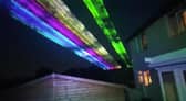 Laser Steve from Fareham has created a weekly light show in tribute to the NHS

Pictured: Screenshots of Laser Steve’s work