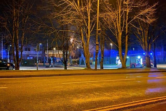 Firefighters at Fareham College in the early hours of Saturday. Picture: Jon Nettleton