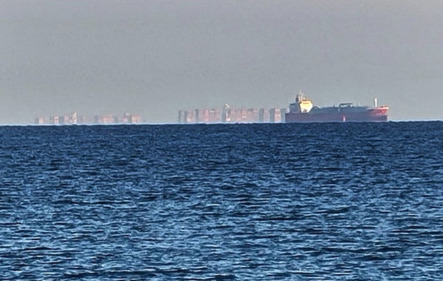 A mirage of an 'Eastern bloc' city hovering above the Solent has been spotted from Eastney