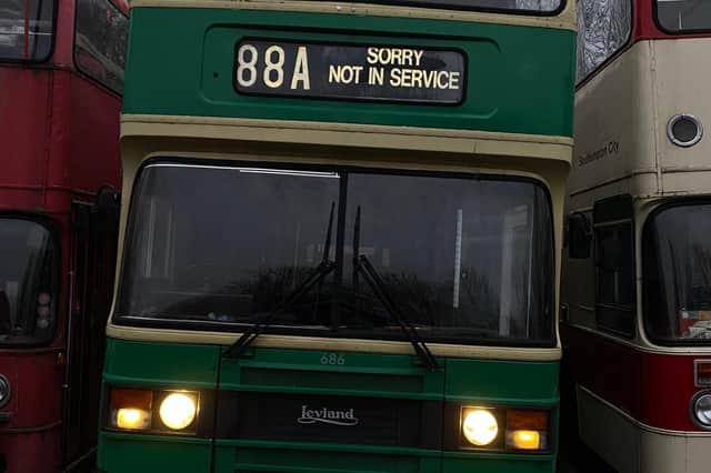 Rick Jackson's 1982 double decker Leyland Olympian bus.