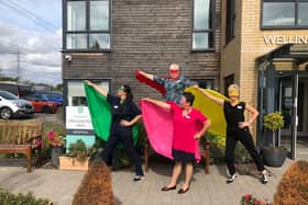 Wellington Vale staff in their superhero costumes at the Waterlooville care home