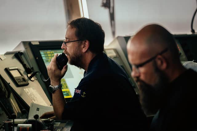 Sailors on RFA Wave Knight's bridge coordinate manoeuvres. Picture: Royal Navy