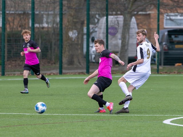 Harvest (pink) v Hayling (black & white). Picture: Mike Cooter