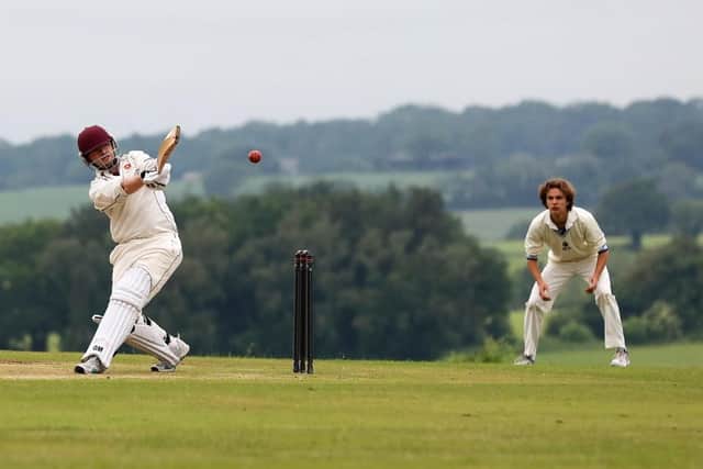 Julian Atkins was 'retired' out by his captain Ben Walker after being hit on the helmet twice while batting against Lymington
Picture: Sam Stephenson