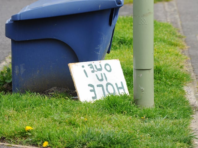 There have been signs referring to golf popping up down Portsview Avenue in Portchester, after residents have become angry with the amount of potholes in the road.Picture: Sarah Standing (080424-7112)