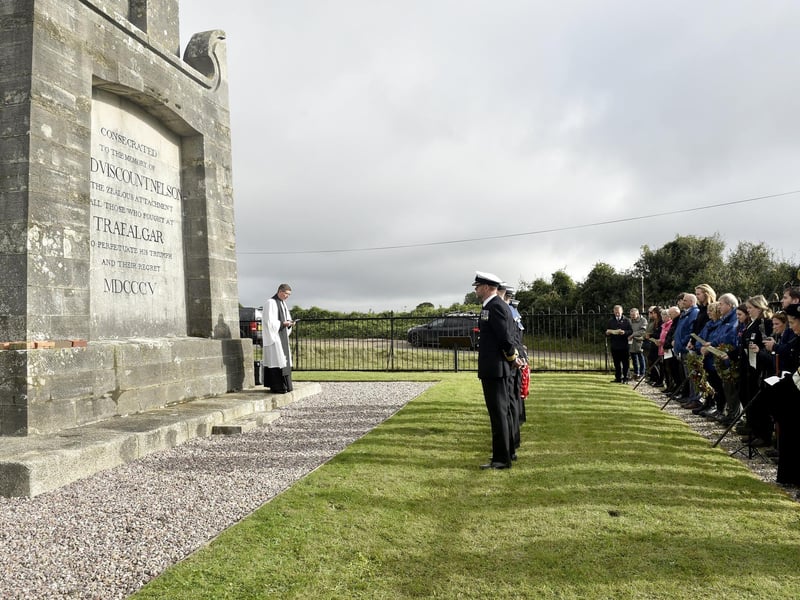 A service to commemorate Trafalgar Day took place on Friday, October 20, at the Nelson Monument along Portsdown Hill.