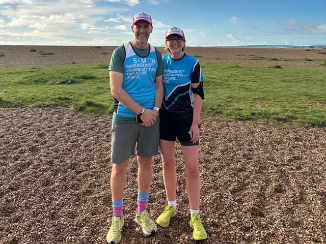 Simon Williamson and Caroline Rassell, CEO of Parkinson's UK