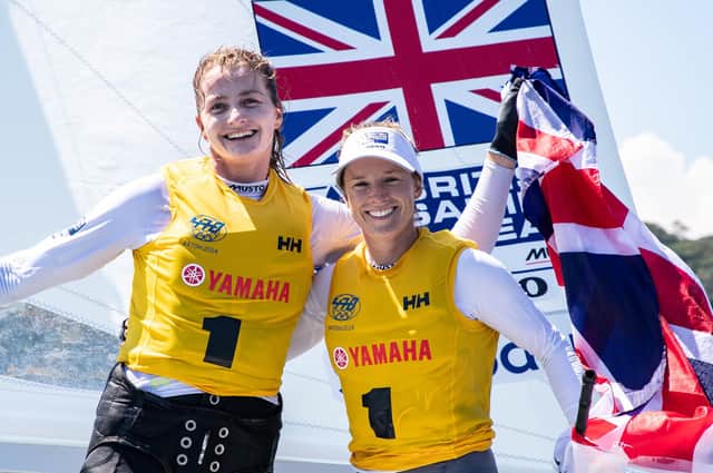Eilidh McIntyre, left, and Hannah Mills will still represent Team GB in the women's 470 sailing event at the re-arranged Tokyo Olympics in 2021. Picture by Junichi Hirai/BULKHEAD magazine/470 Class