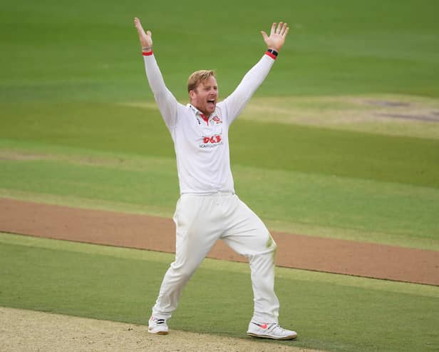 Essex bowler Simon Harmer took four wickets to leave Hampshire in deep trouble at the end of day one of their County Championship clash at Essex. Photo by Alex Davidson/Getty Images.
