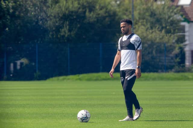 Louis Thompson in training for Pompey.

Picture: Habibur Rahman