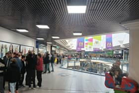 Opening Day queue at The Warp, Meridian Shopping Centre
