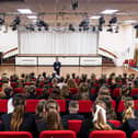 Alan Mak, MP talks to Purbrook Park Year 7 pupils