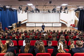 Alan Mak, MP talks to Purbrook Park Year 7 pupils