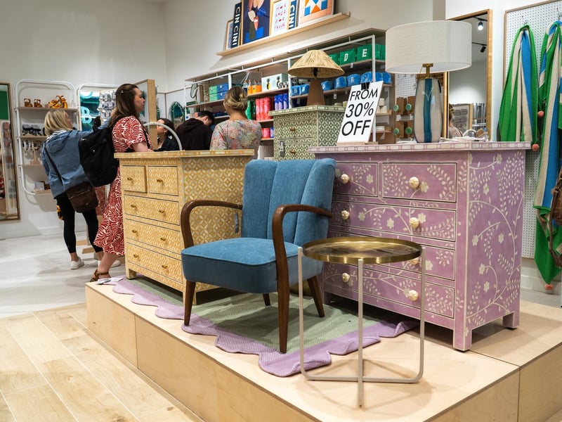 Artwork on display at the new Oliver Bonas store at Gunwharf Quays, Portsmouth.