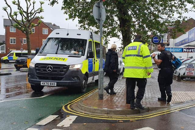 Police near the property in London Road, North End. Picture: Habibur Rahman