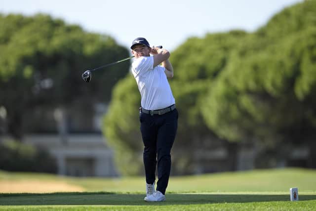 Scott Gregory tees off during last November's Andalucia Challenge de Espana at Iberostar Real Club de Golf Novo Sancti Petri, Cadiz, Spain. Photo by Octavio Passos/Getty Images.