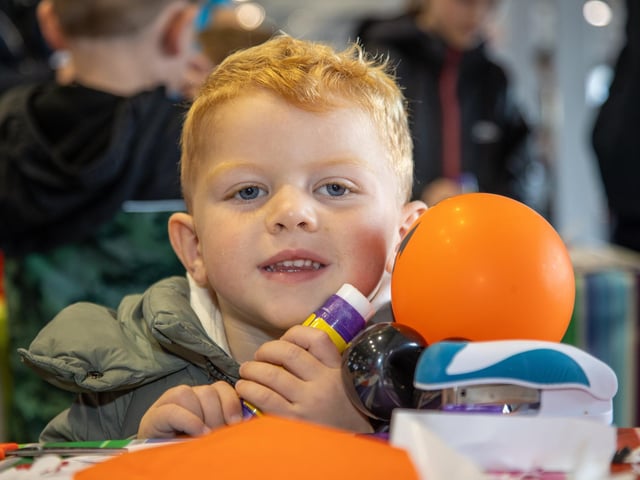 People flocked to Port Solent on Thursday to enjoy the half term entertainment, including arts and craft, face painting and magic shows.Pictured - Teddy, 3 from Baffins enjoying the Creation StationPhotos by Alex Shute