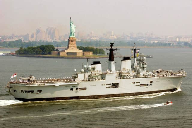 Invincible passes the Statue of Liberty in July, 2004, at the start of a six day visit to New York. Picture: PA/LA (Phot) Dave Gallagher.