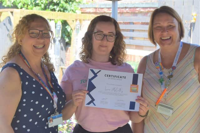 Left to right: Cllr Suzy Horton, Laura McCarthy, Cheryl Head.
