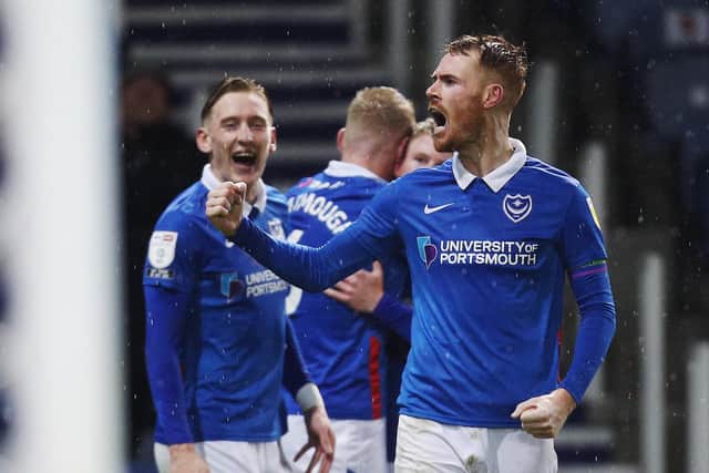 Tom Naylor celebrates scoring against Peterborough. Picture: Joe Pepler