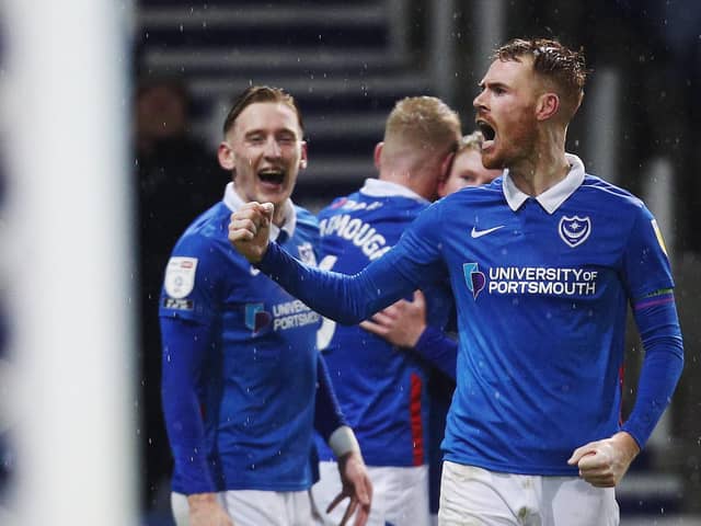 Tom Naylor celebrates scoring against Peterborough. Picture: Joe Pepler