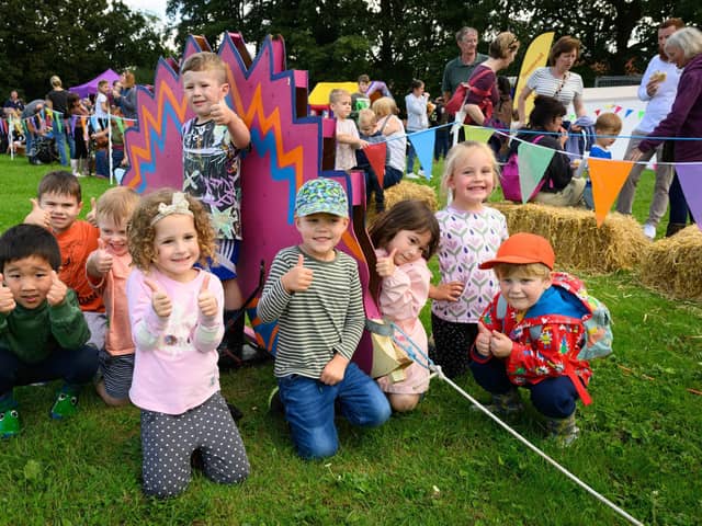 Some of the children who participated in one of the heats at the Dinosaur Derby in Denmead.  Picture: Keith Woodland (080921-80)