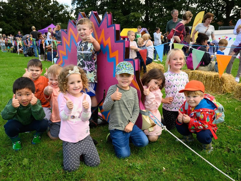 Some of the children who participated in one of the heats at the Dinosaur Derby in Denmead.  Picture: Keith Woodland (080921-80)
